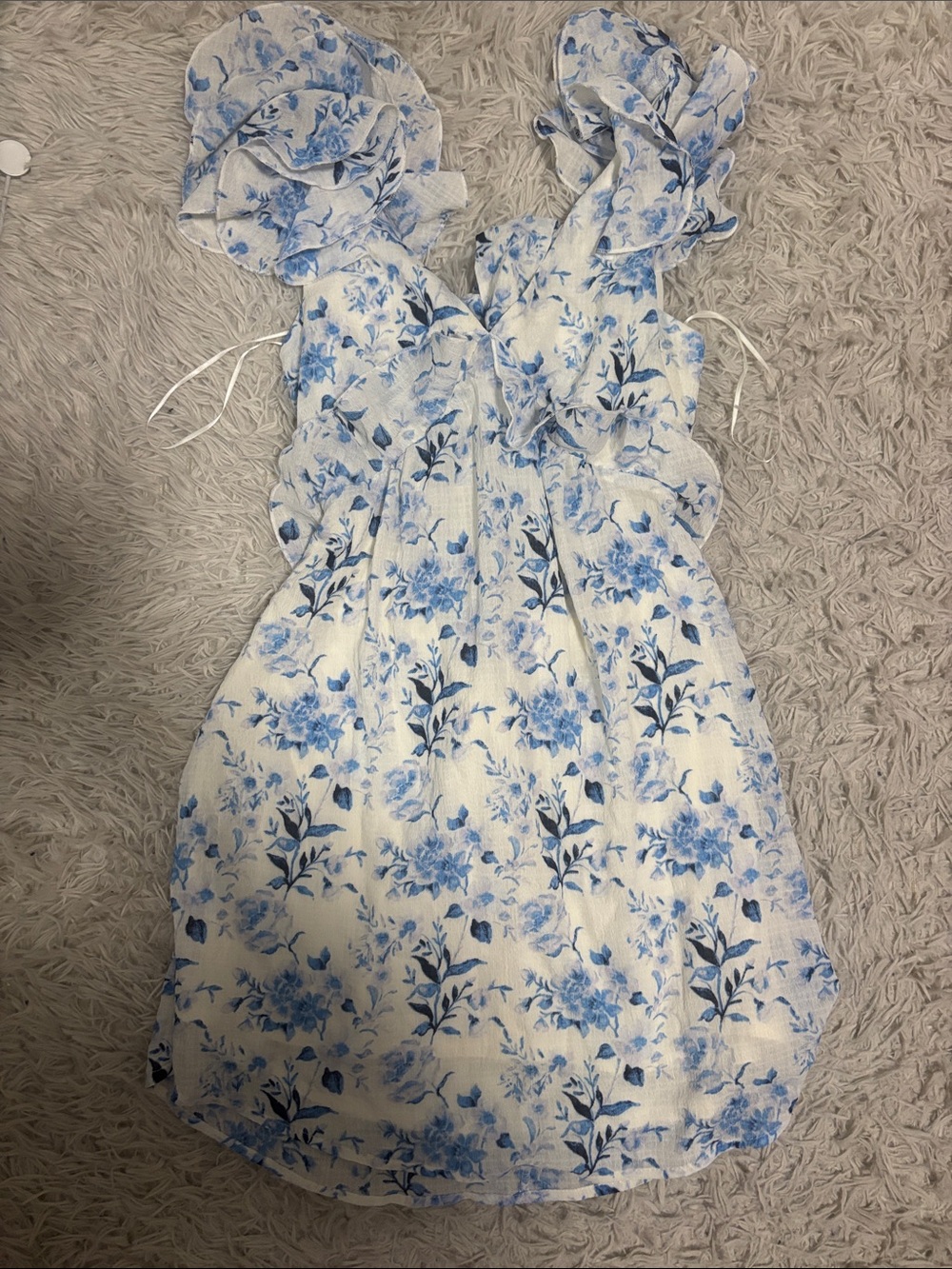 Women’s ' Blue Floral Ruffle Sundress